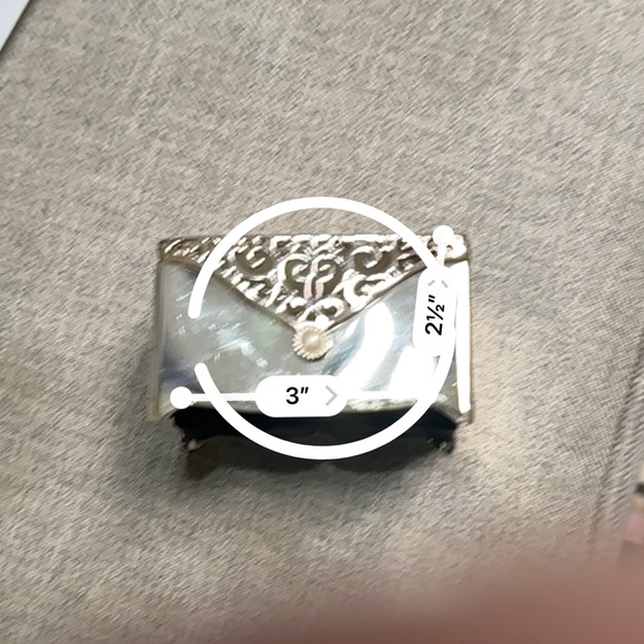 VTG 90s Silver Keepsake Box Velvety lining Pearl Accent on Lid Things Remembered - Picture 7 of 9